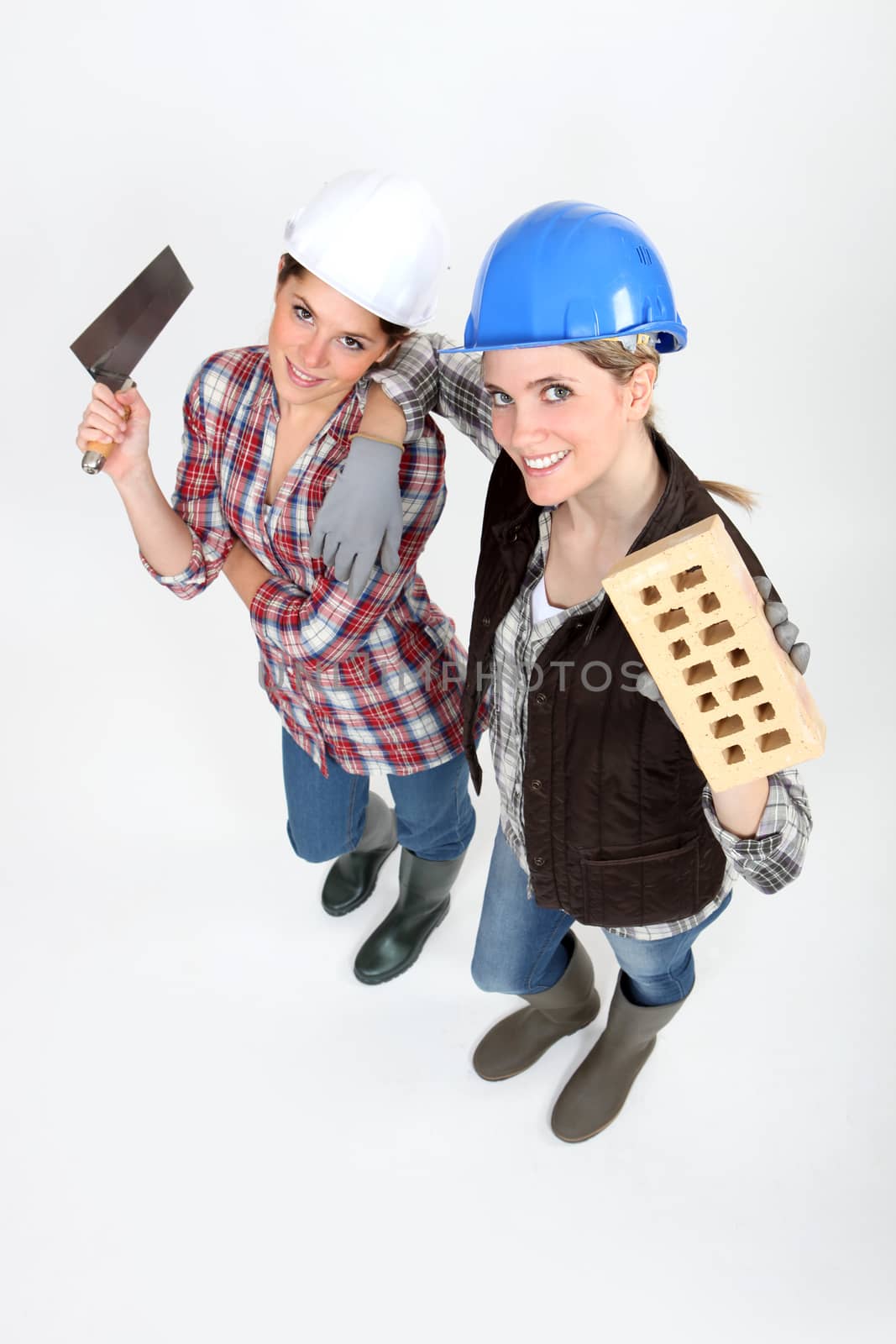 Female bricklayers by phovoir