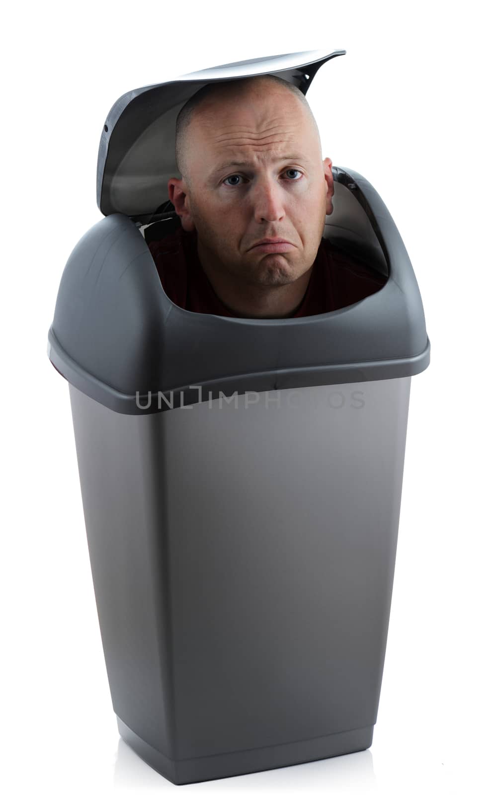 Man in a bin redundant not needed and sad