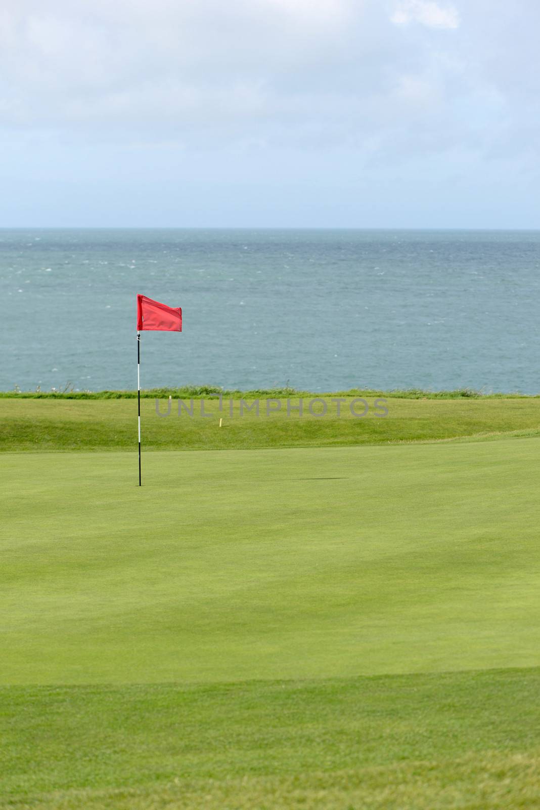 golf green on a links course