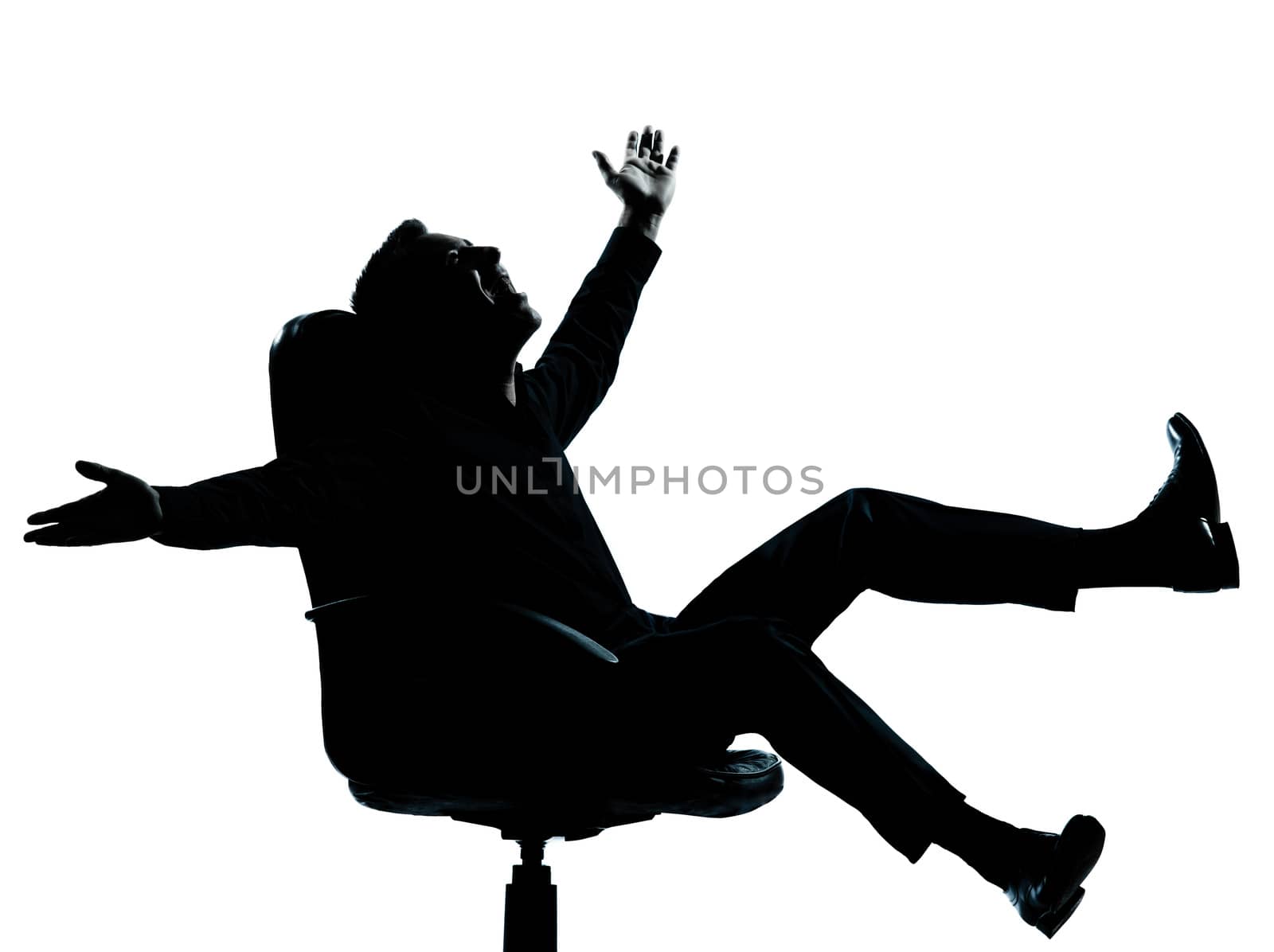 one business man happy joy silhouette by PIXSTILL