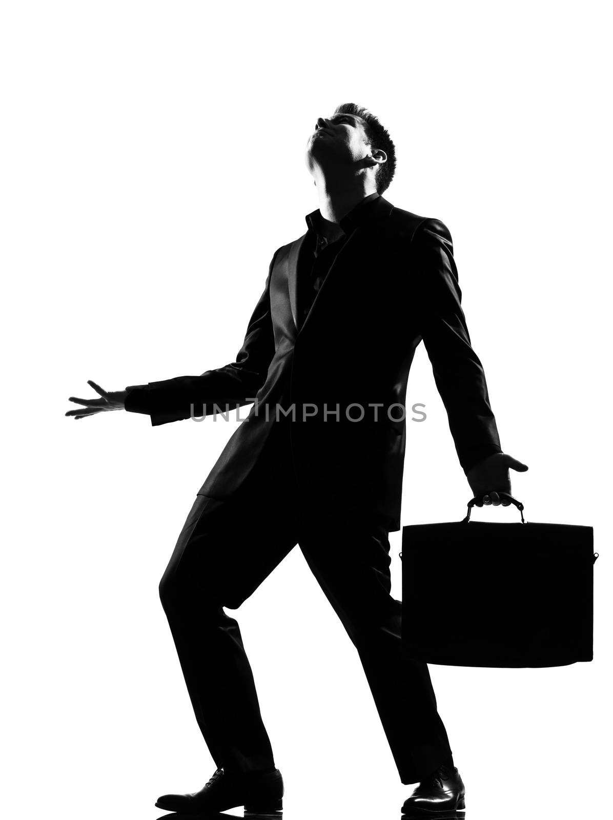 silhouette  man  anger complaigning adversity despair by PIXSTILL