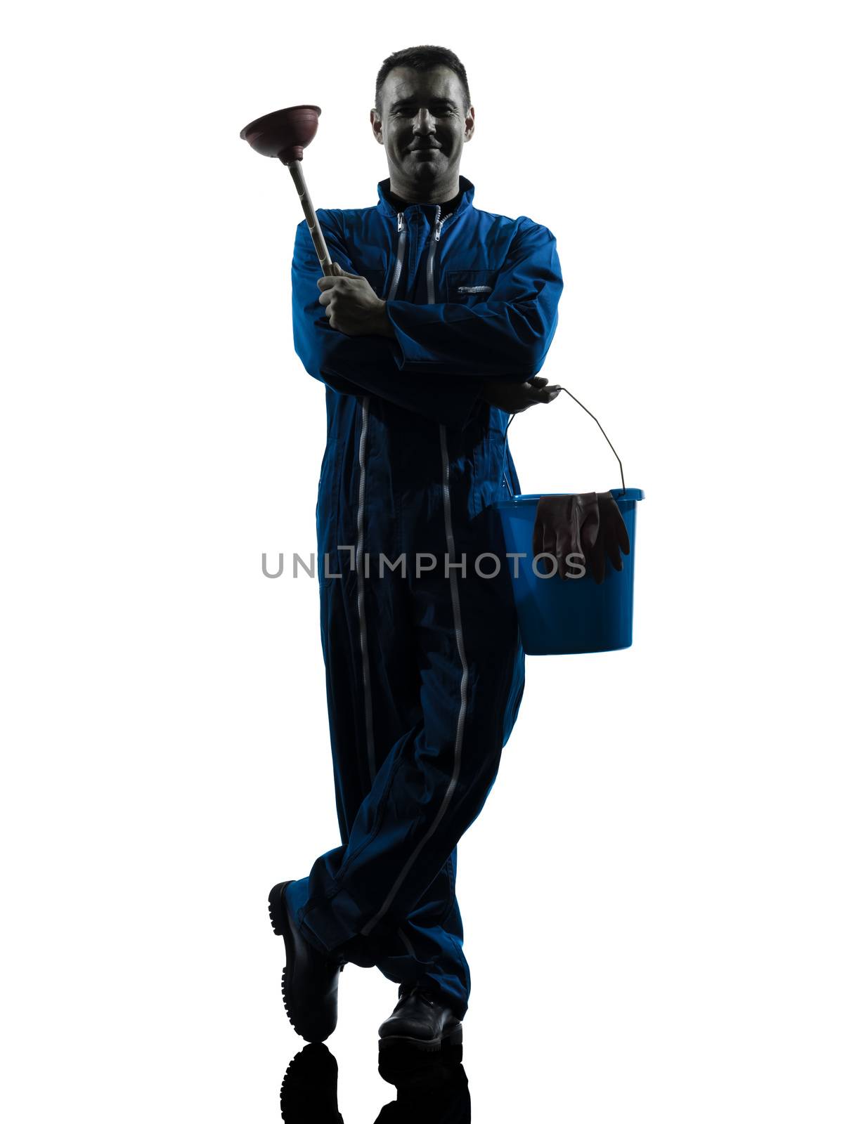 man janitor plumber  silhouette by PIXSTILL