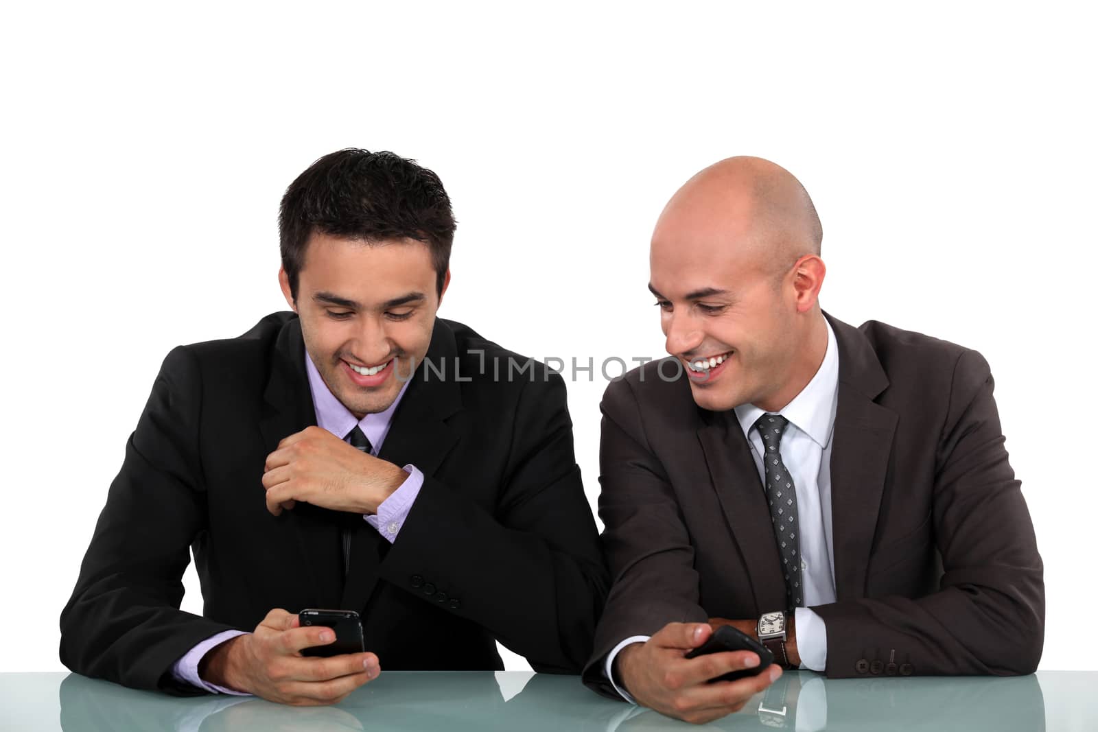 Colleagues laughing together