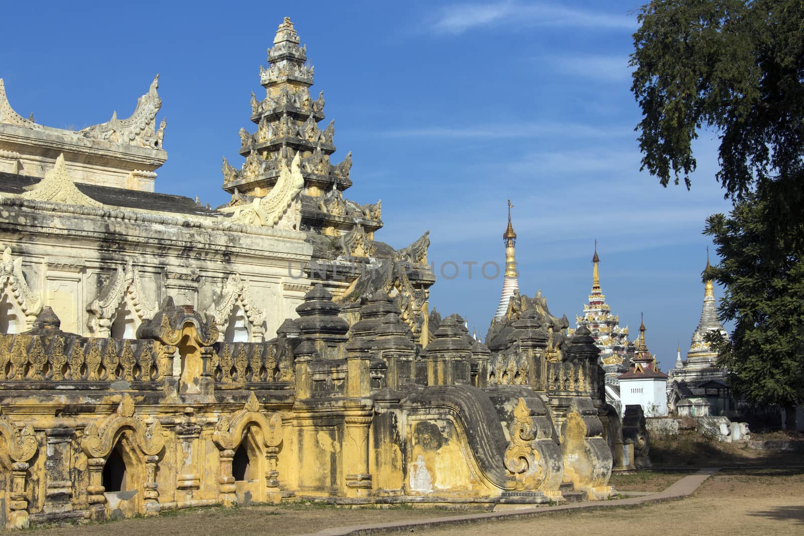 The ruins of the Bagaya Monastery in the ancient city of Innwa (Ava) near Mandalay in Myanmar (Burma).