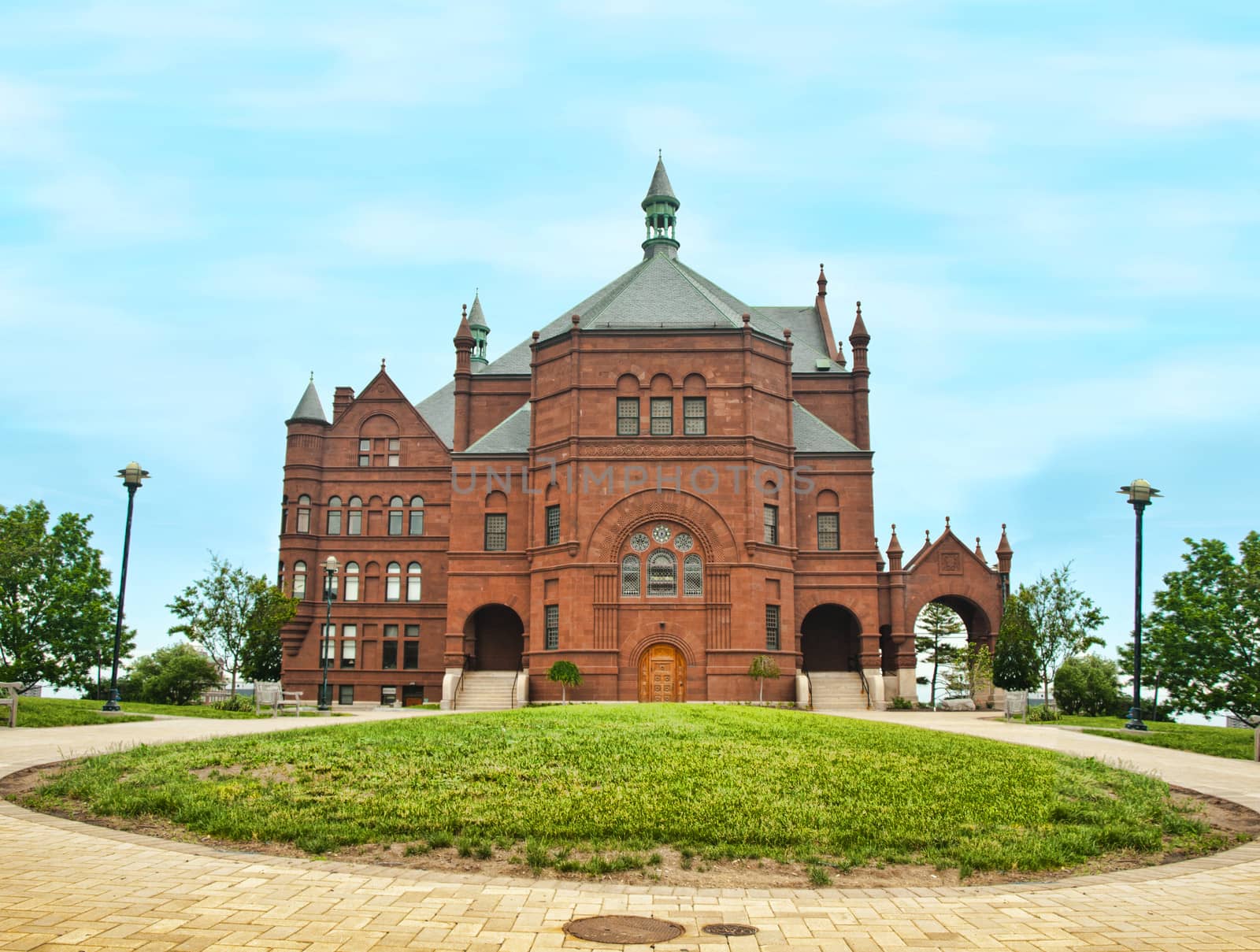 terra cotta castle-like building