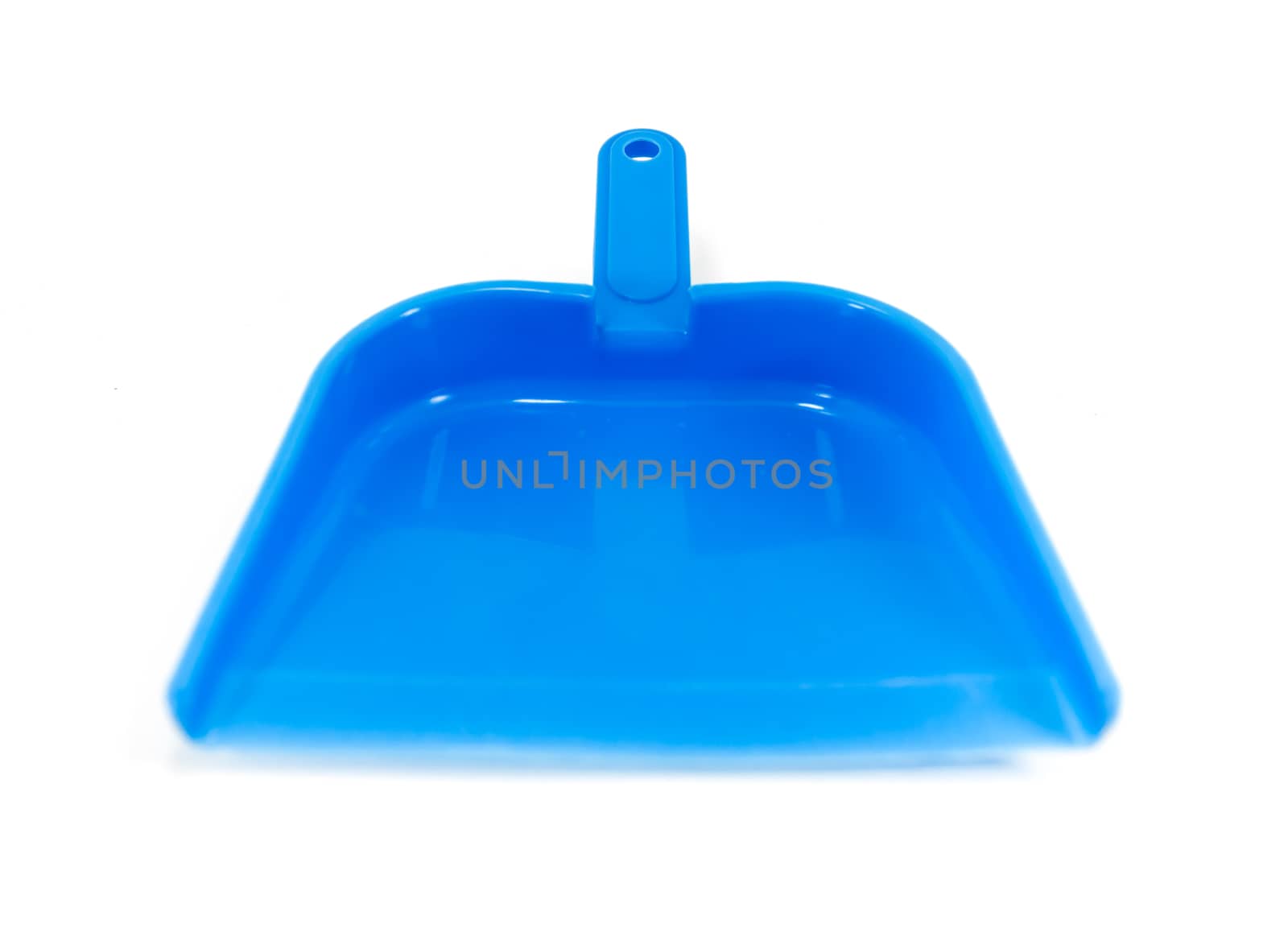Blue plastic dustpan isolated