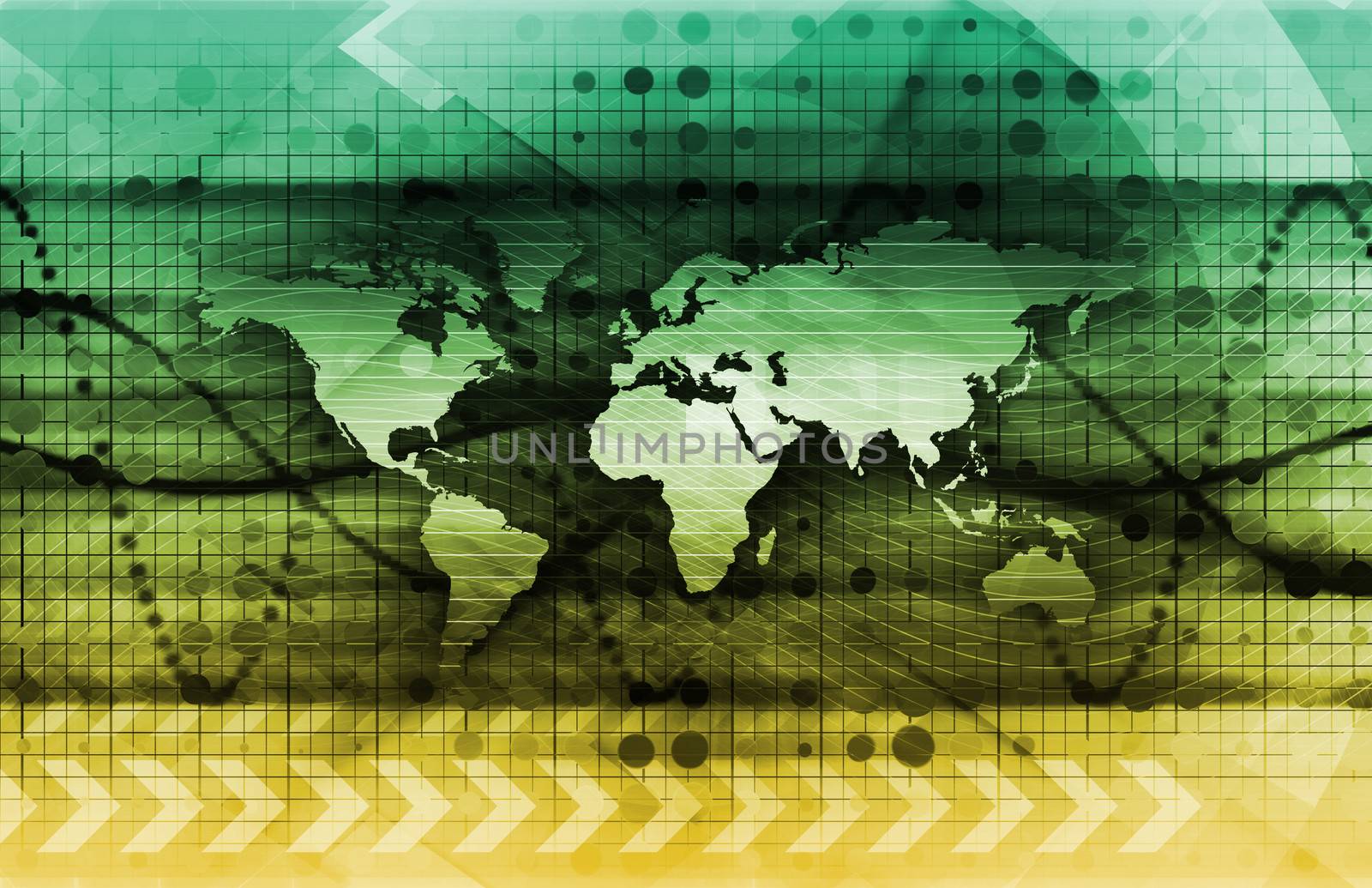 Futuristic Digital Network with Data Communication Art