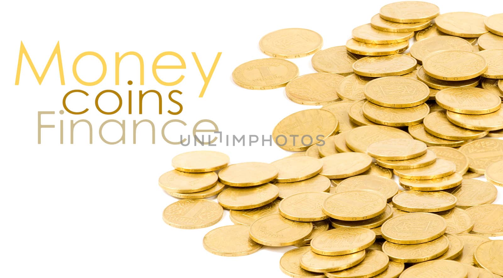 golden coins isolated on white