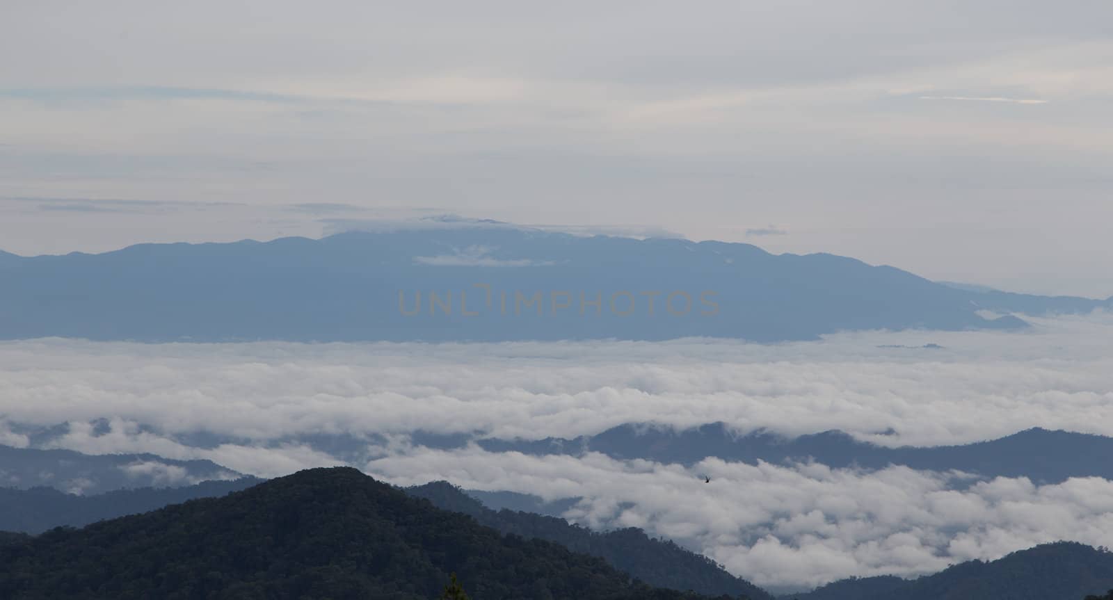 High Mountain and sky with cloud in the morning