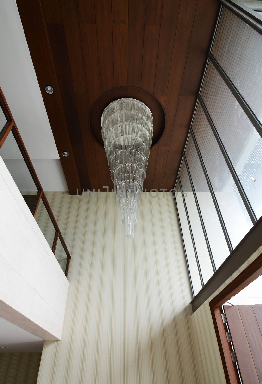 Luxury Crystal Chandelier in double floor of hall