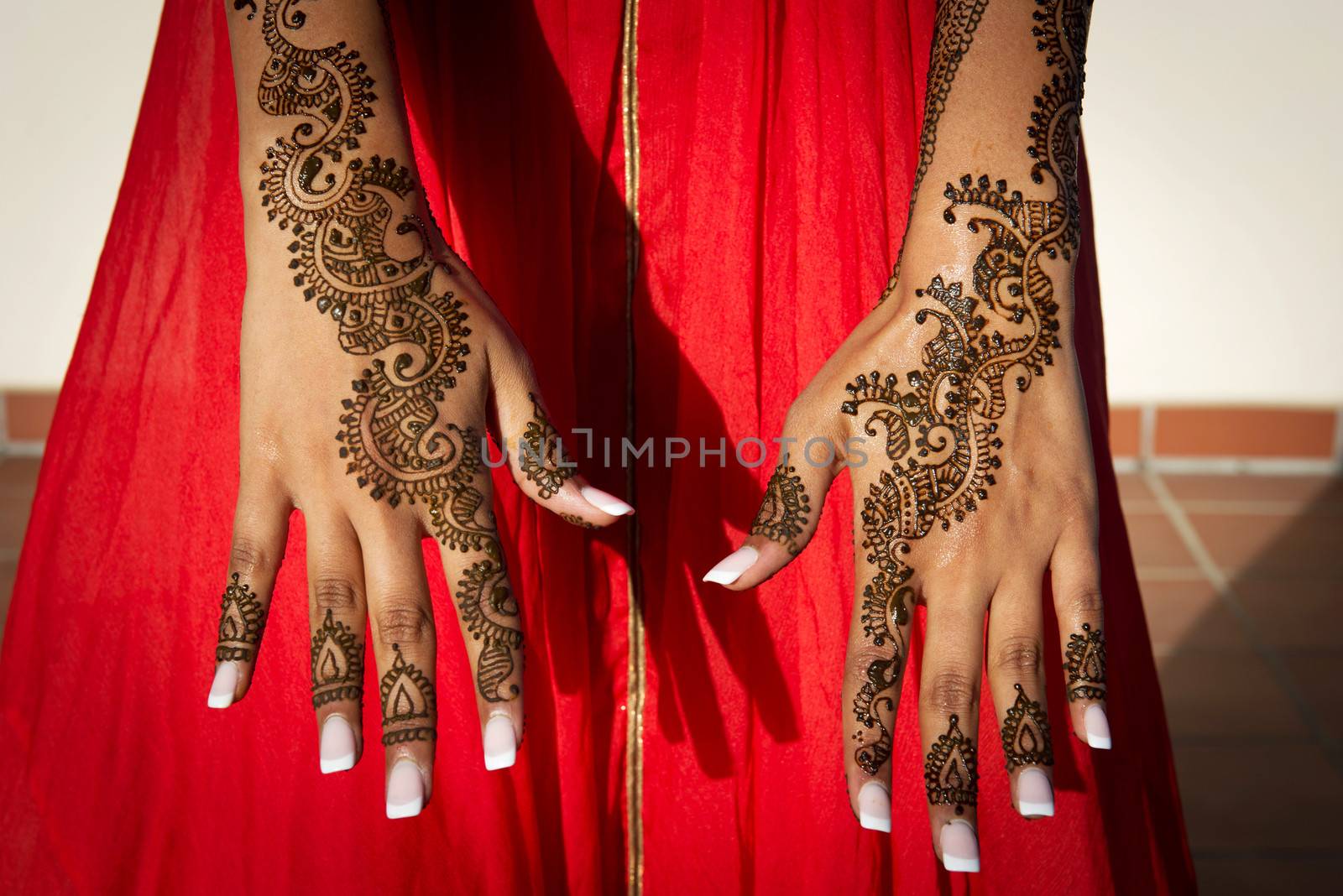 Image of Henna Tattoo's on an Indian bride's hands