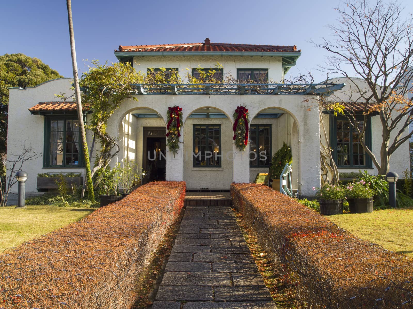 YOKOHAMA, JAPAN - DEC 8 : Bluff No.111, the historic building of Yokohama on December 8, 2010 in Yokohama, Japan. This house was built in a Spanish style in 1926 as the residence of an American.