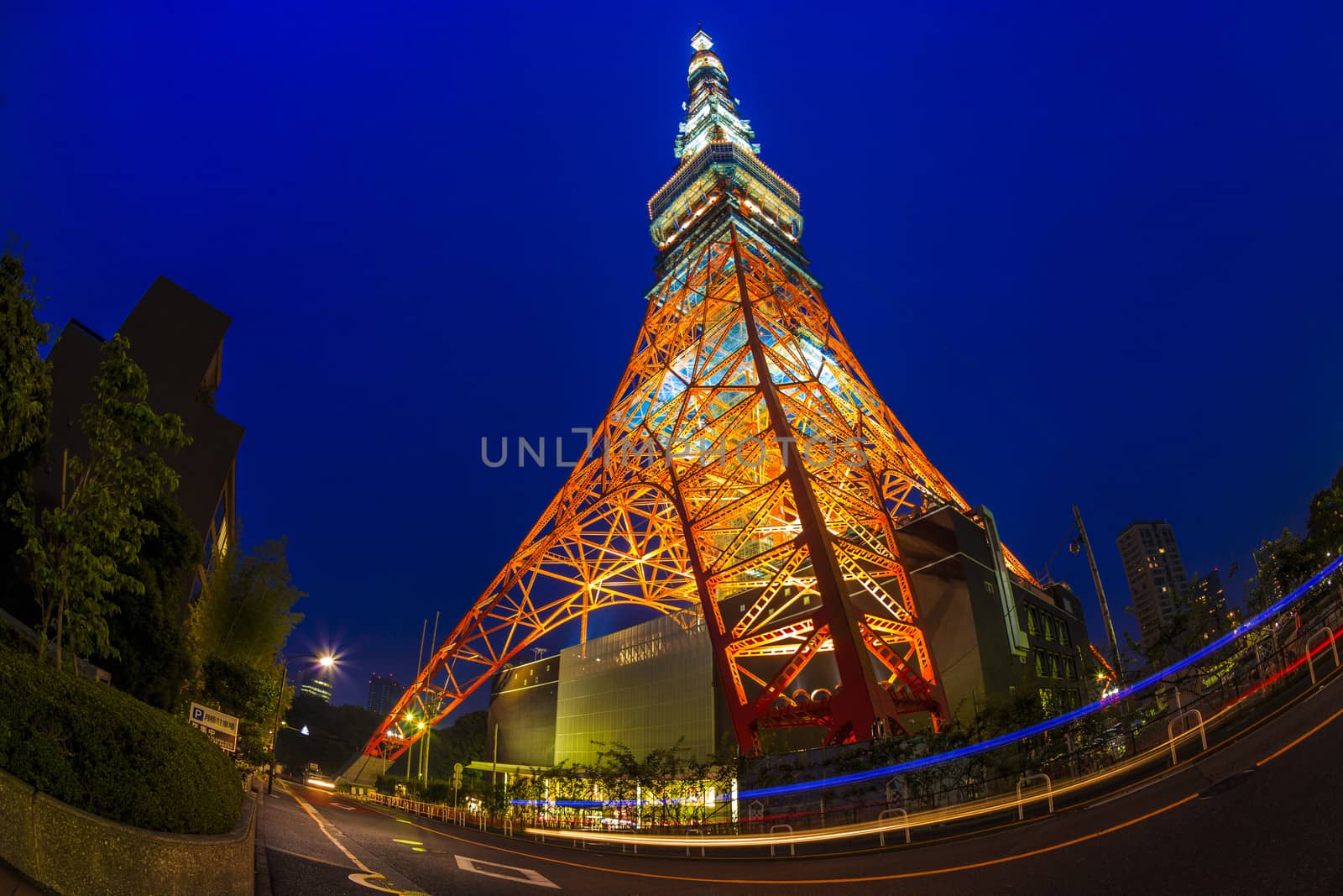 TOKYO - JULY 13: Light up display at Tokyo Tower on July 13, 2013 in Tokyo, Japan. Tokyo Tower is a communications and observation tower located in Shiba Park, Minato, Tokyo, Japan.