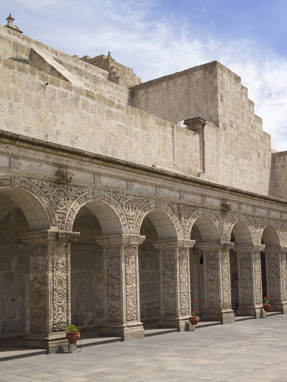 Courtyard of the Church of the company of Jesus at Arequipa, Peru