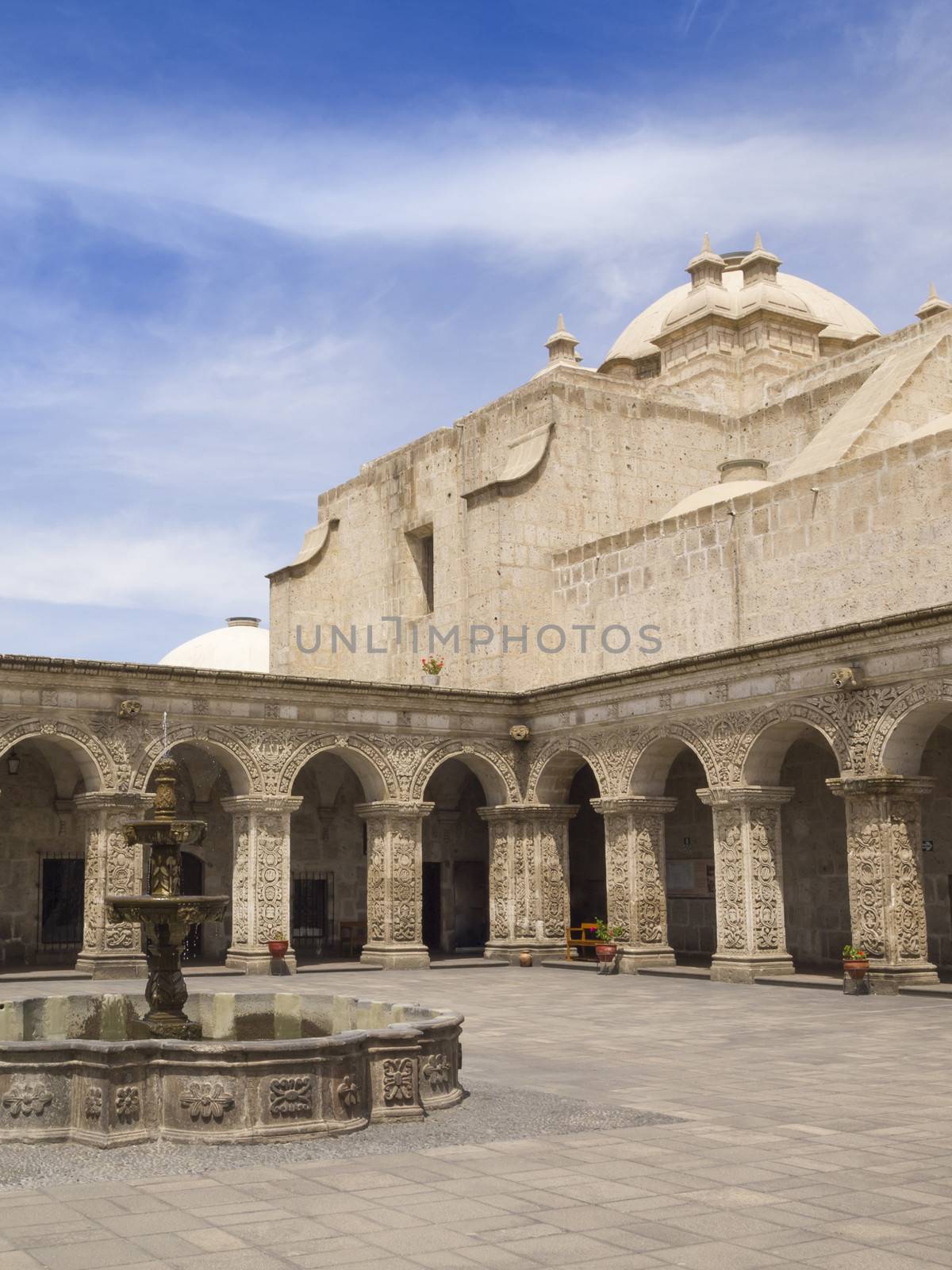 Courtyard of the Church of the company of Jesus at Arequipa, Peru