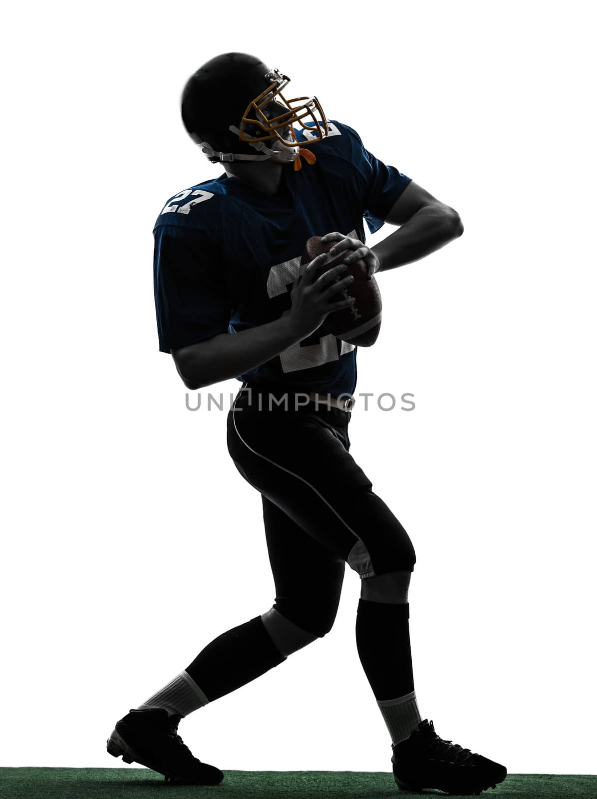 quarterback american throwing football player man silhouette by PIXSTILL