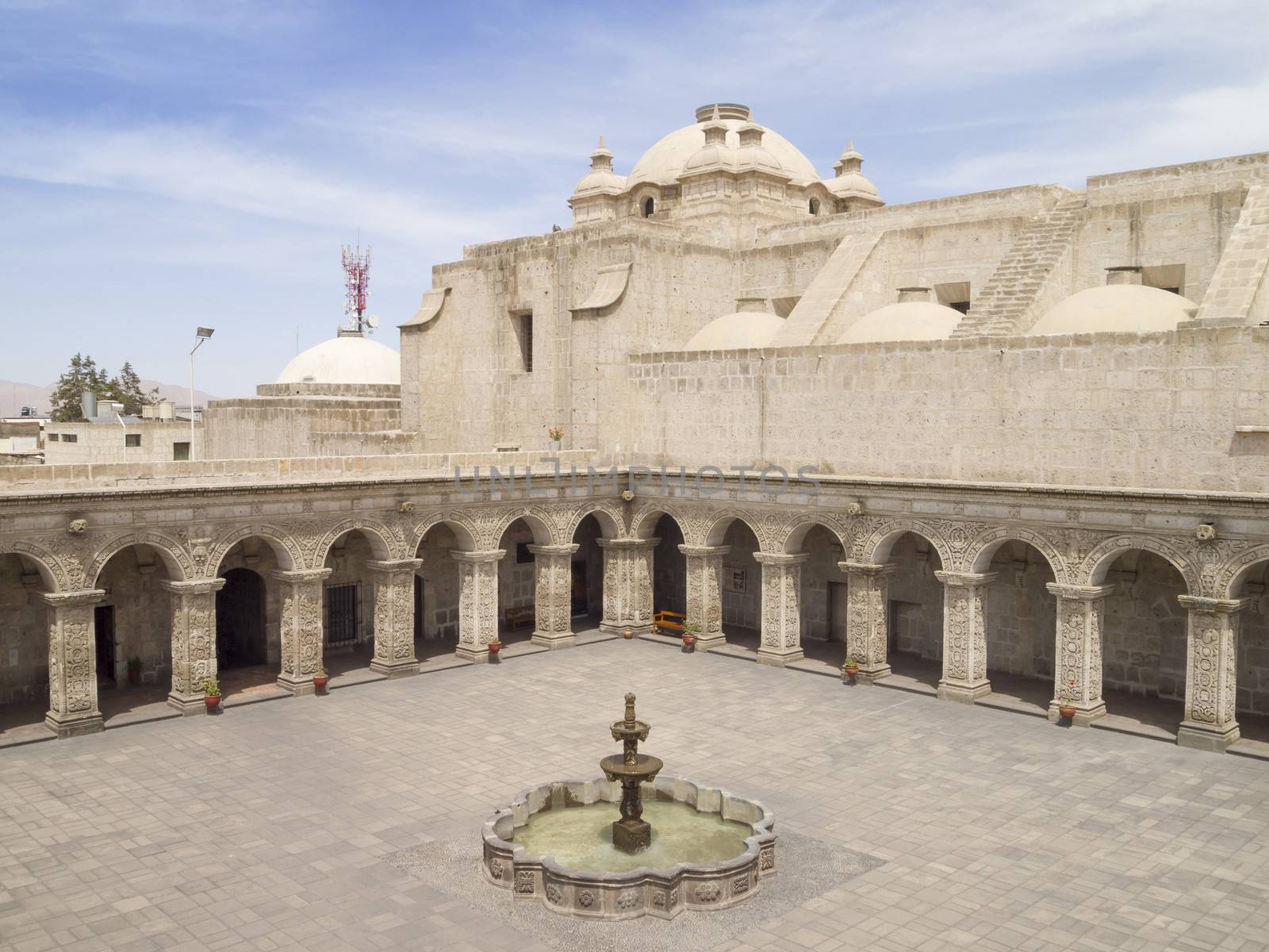 Courtyard of the Church of the company of Jesus at Arequipa, Peru