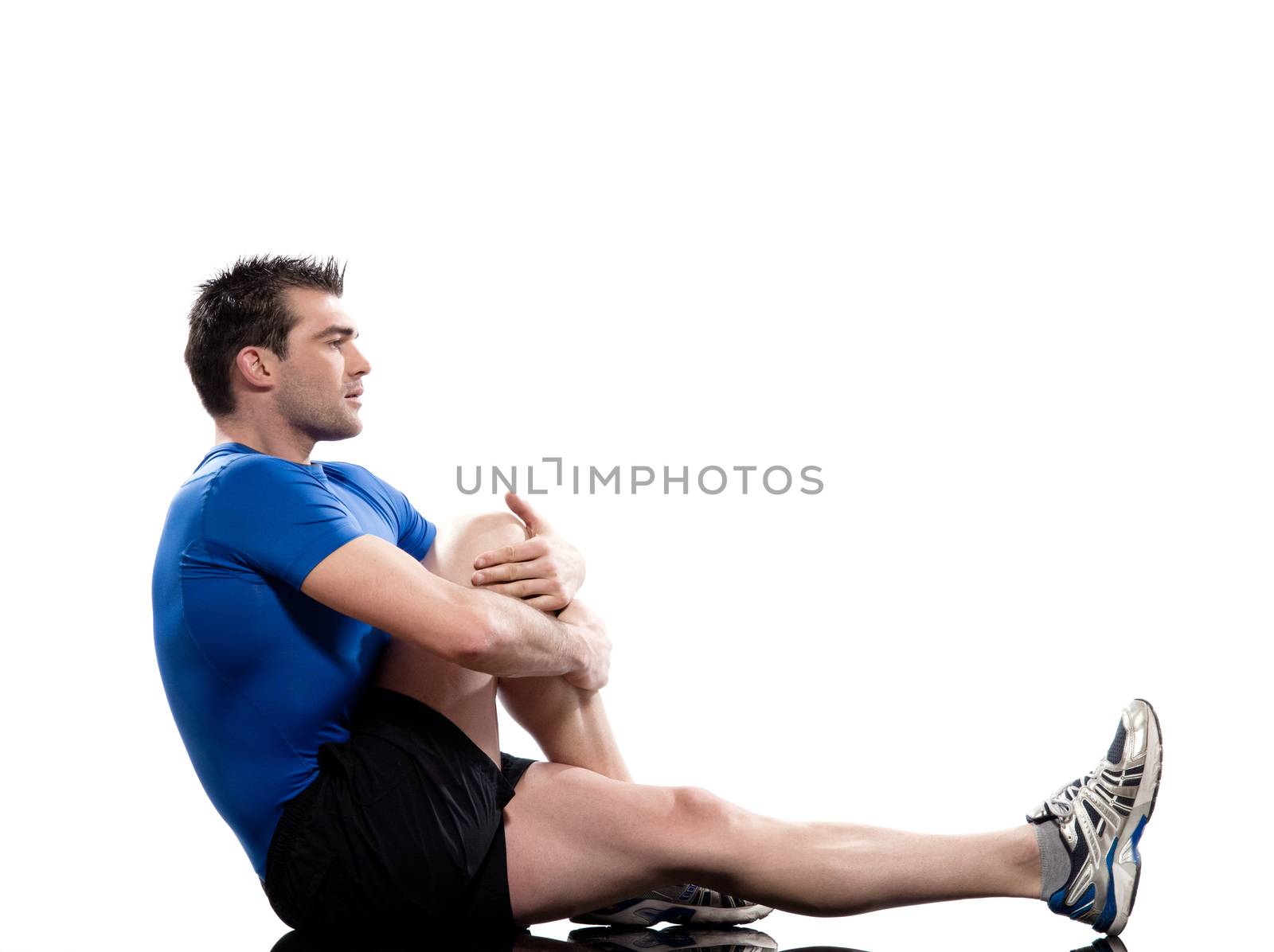 man Worrkout Posture Yoga Marichyasana stretching workout postur by PIXSTILL