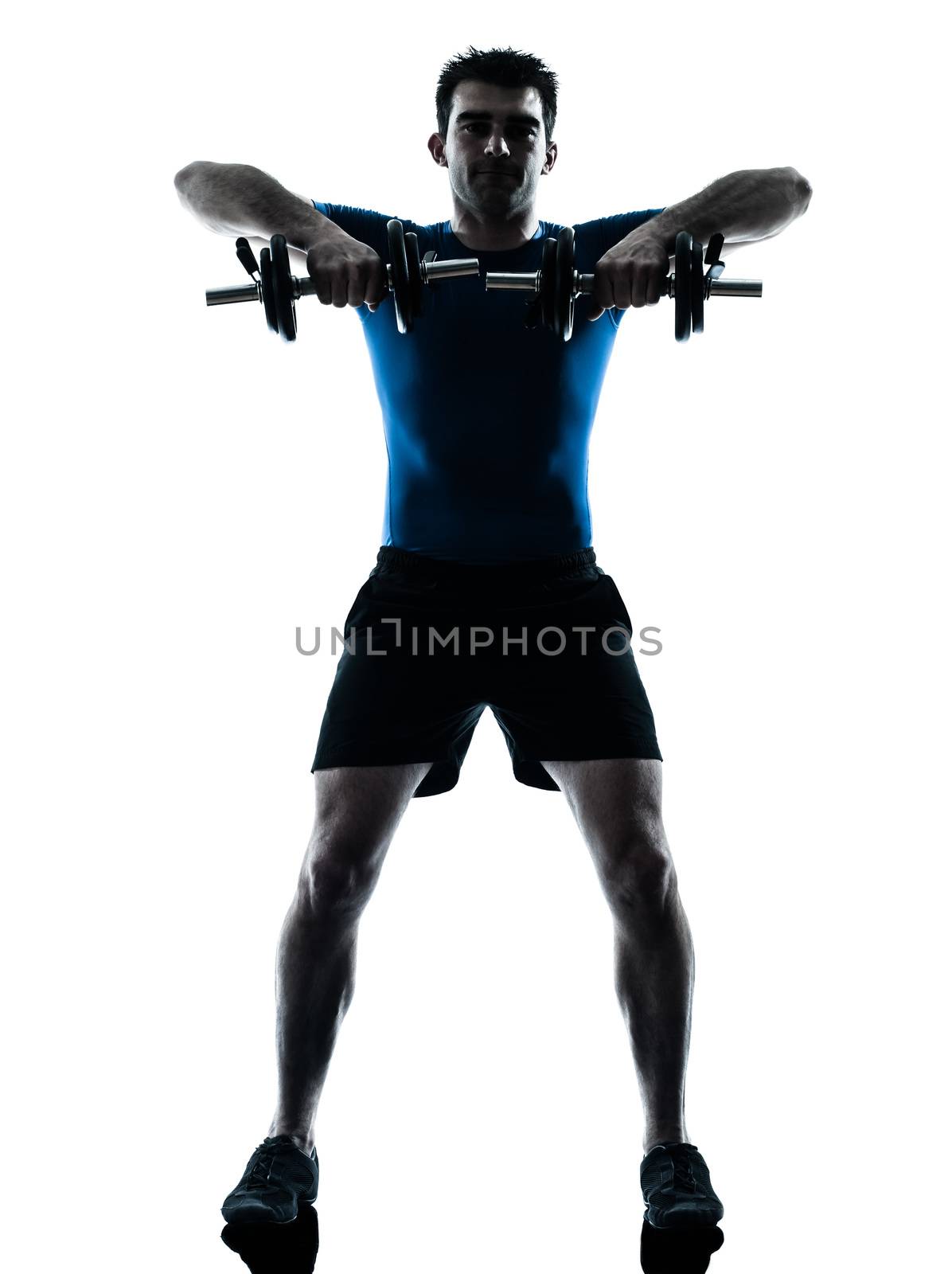 man exercising weight training workout fitness posture by PIXSTILL