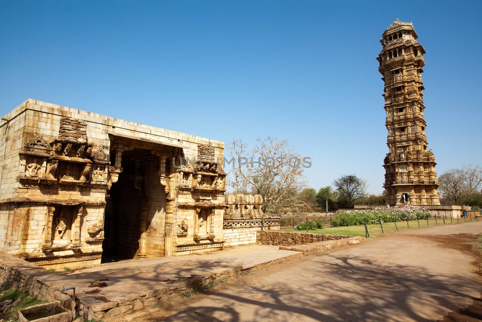 inside the Chittorgarh fort aera in rajasthan state in india