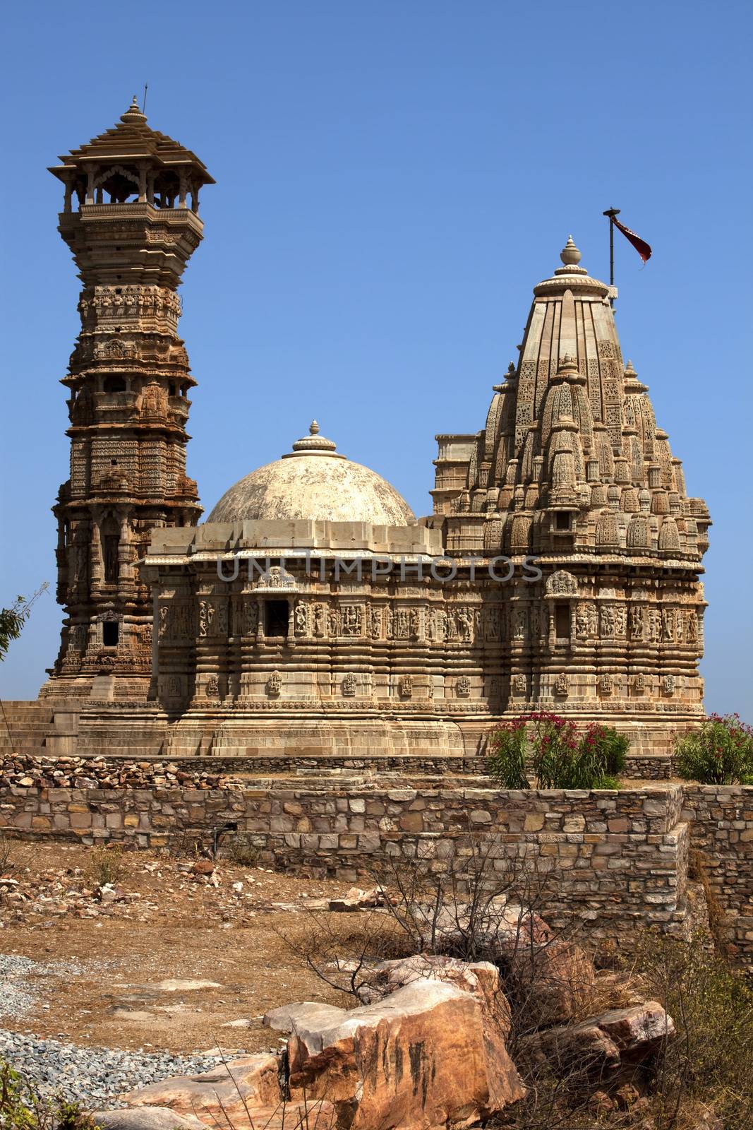 tower of fame inside the Chittorgarh fort aera in rajasthan state in india