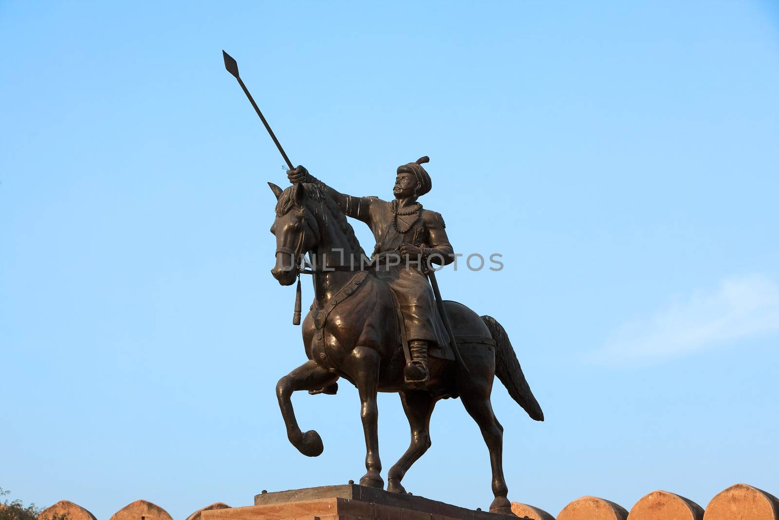 Jganga singh statue junagarh Fort in city of Bikaner rajasthan state in indi