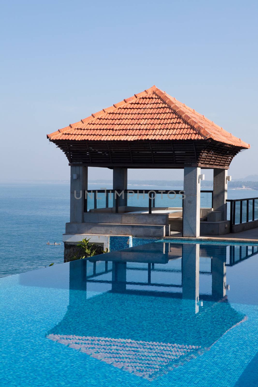 splendid swimming pool in a hotel resort in Kerala state india