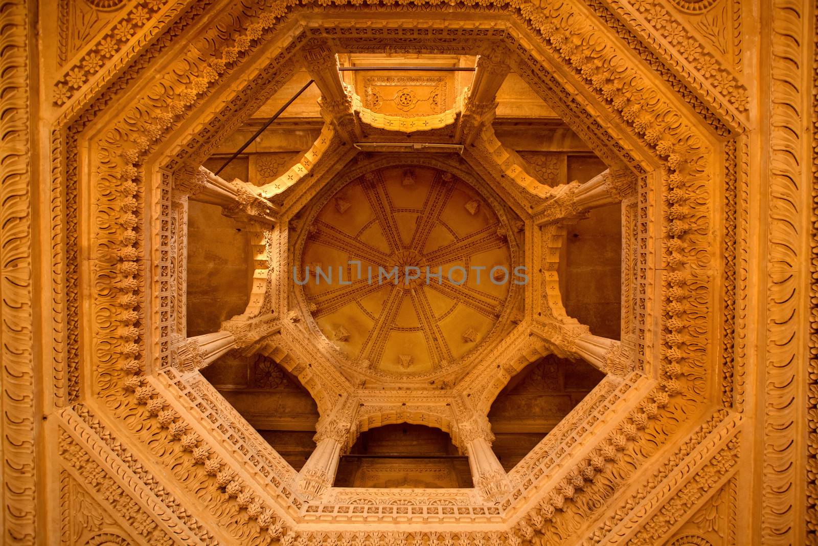 jain temple of amar sagar near jaisalmer in rajasthan state in indi