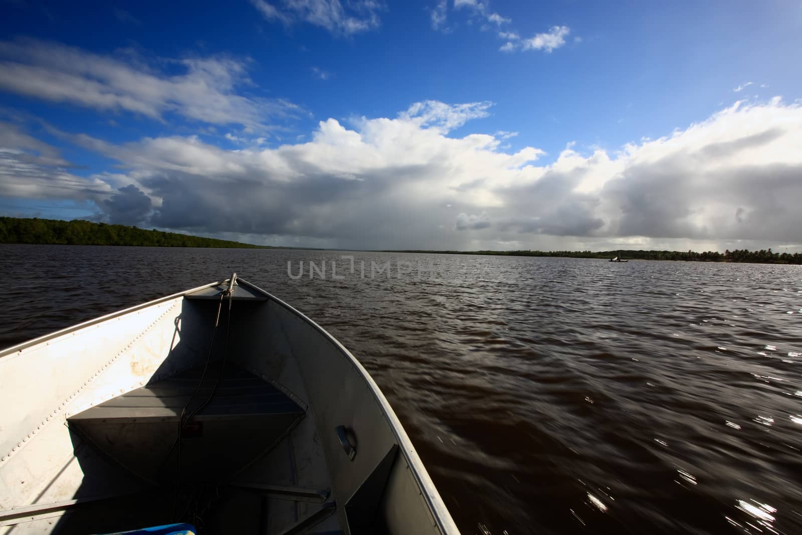 boat tour on the river of Mangue Seco in bahia state brazil