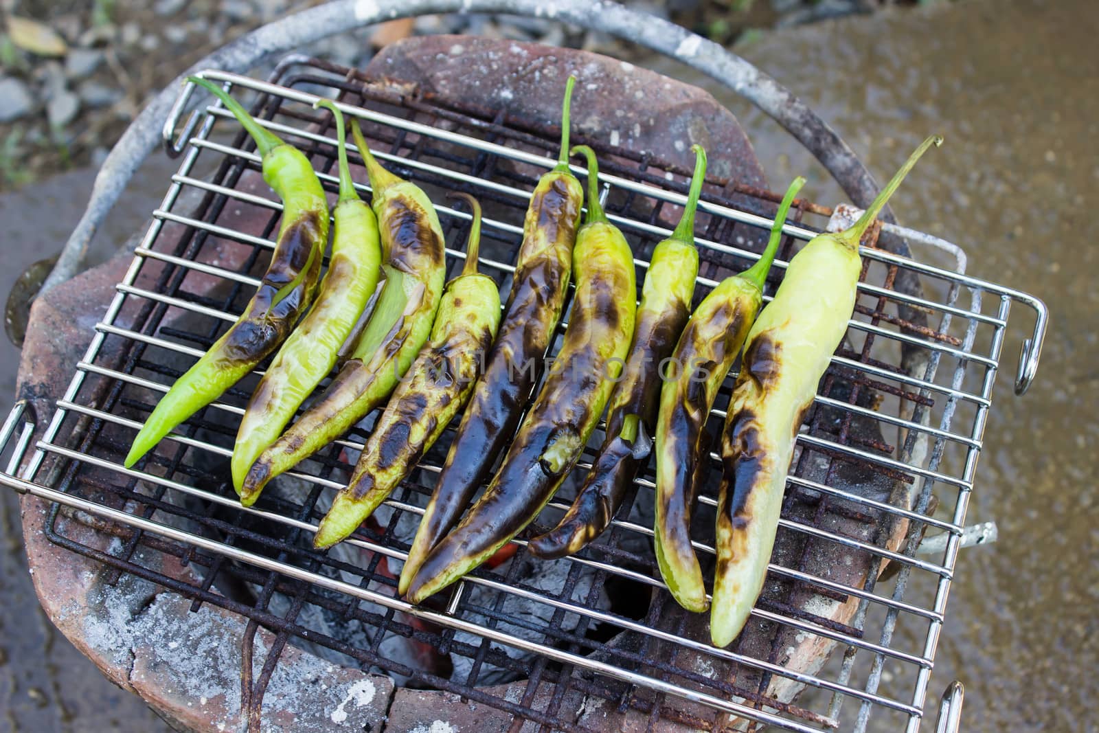 Grilled peppers on the stove. by photo2life