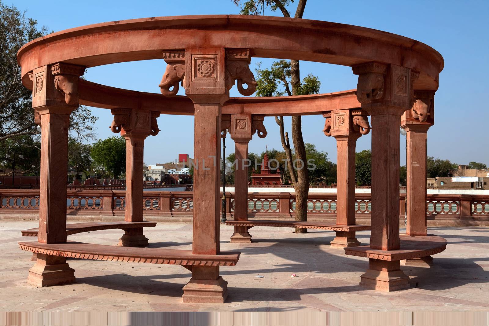 public bench in city of Bikaner rajasthan state in indi