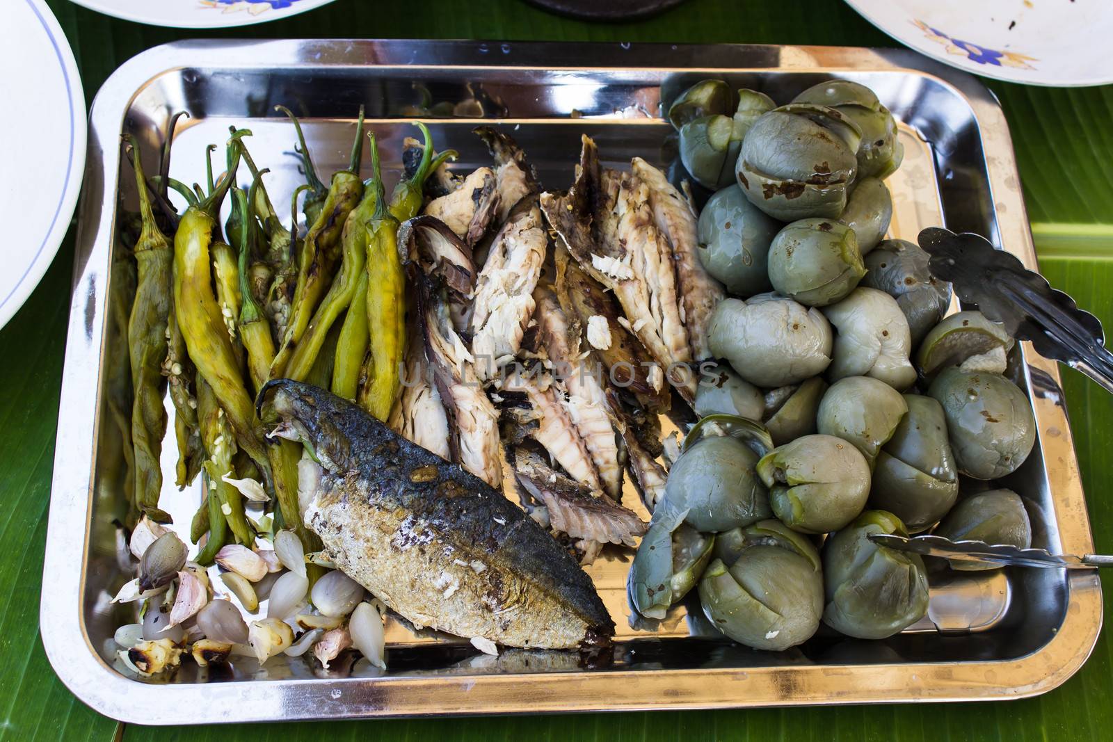 Ingredient before  Shrimp paste dip with Fish & Fresh Vegetables by photo2life