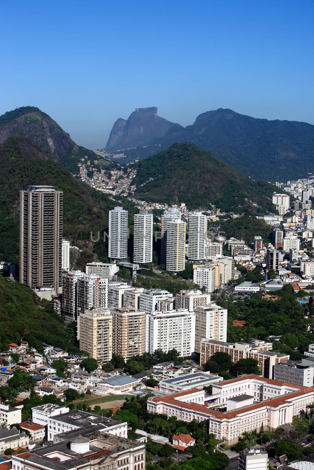 aerial view of botafogo from the sugar loaf in rio de janeiro brazil