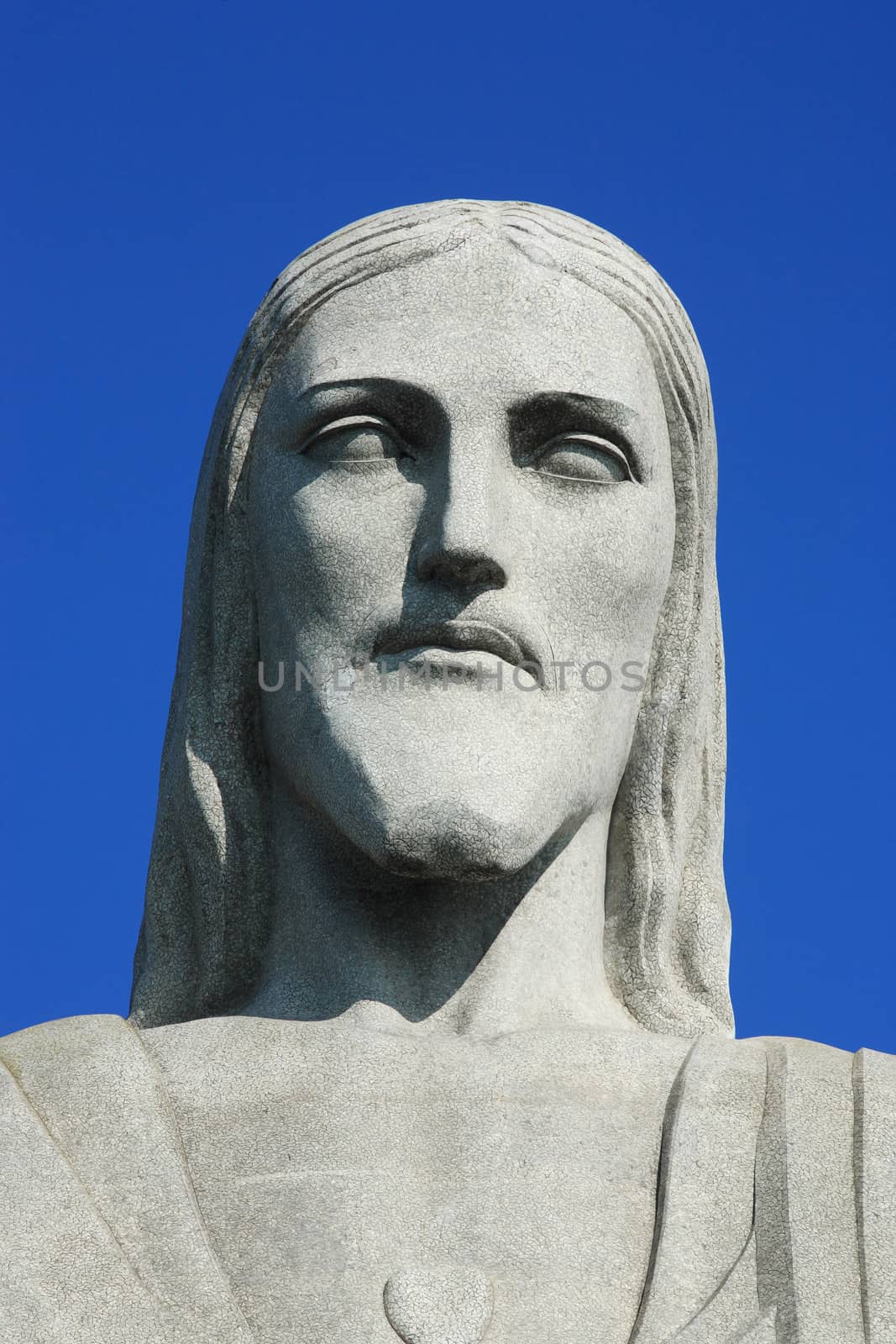 potrait corcovado christ redeemer in rio de janeiro brazil