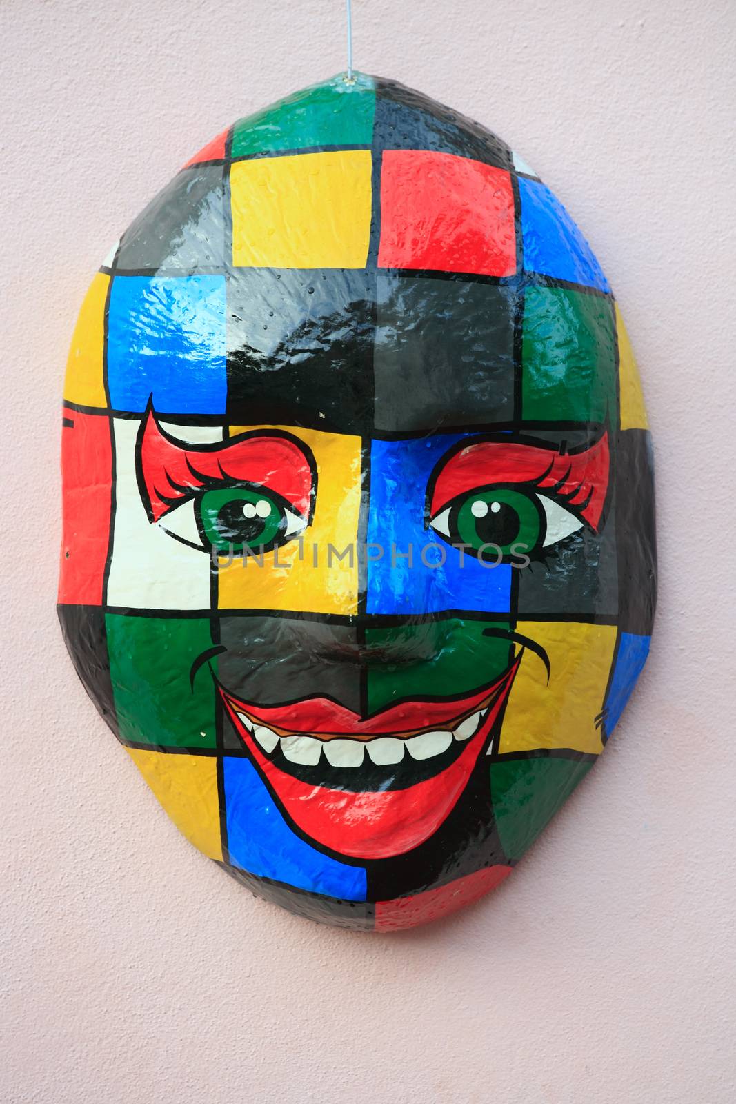 mask on the wall of olinda near recife pernambuco state brazil