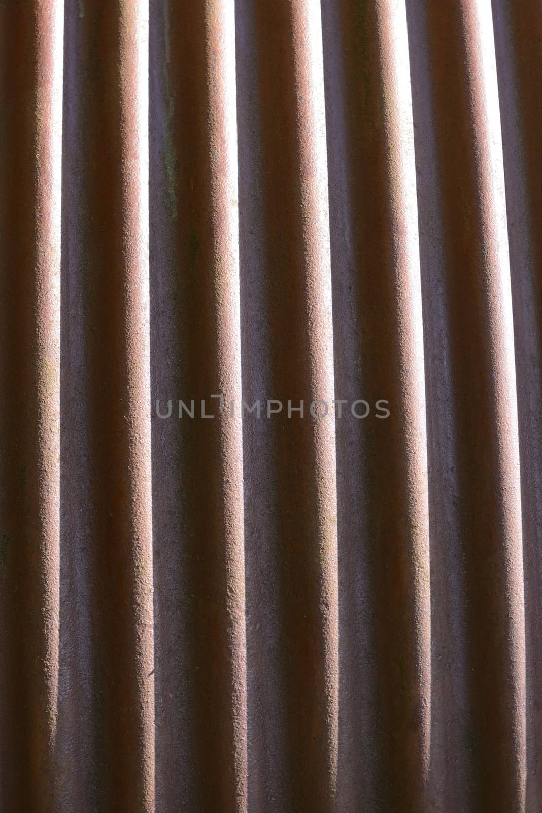 curved rusty corrugated steel background texture