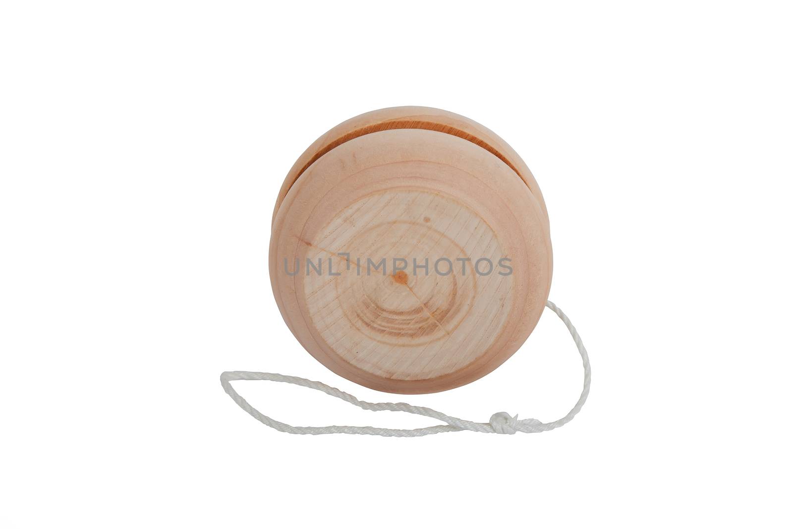 wooden yo-yo toy isolated on white background