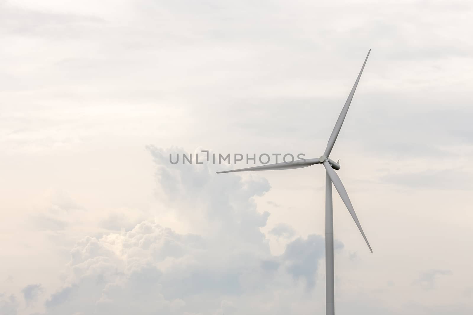 Wind Turbine Generator stand alone in afternoon.