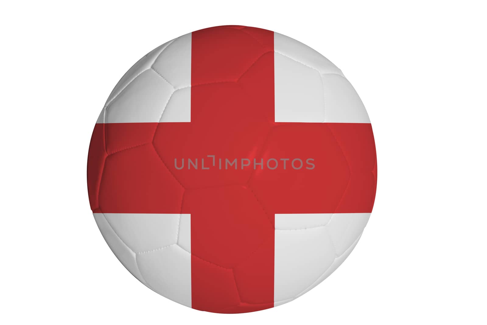 English flag graphic on soccer ball isolated on white