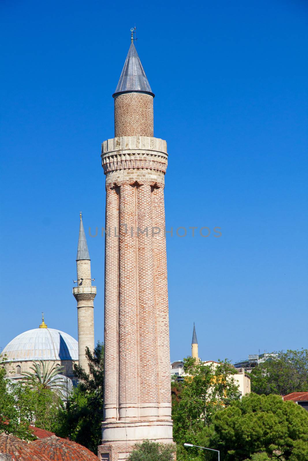 Turkey. The old downtown of Antalya. Yivli minaret in spring
