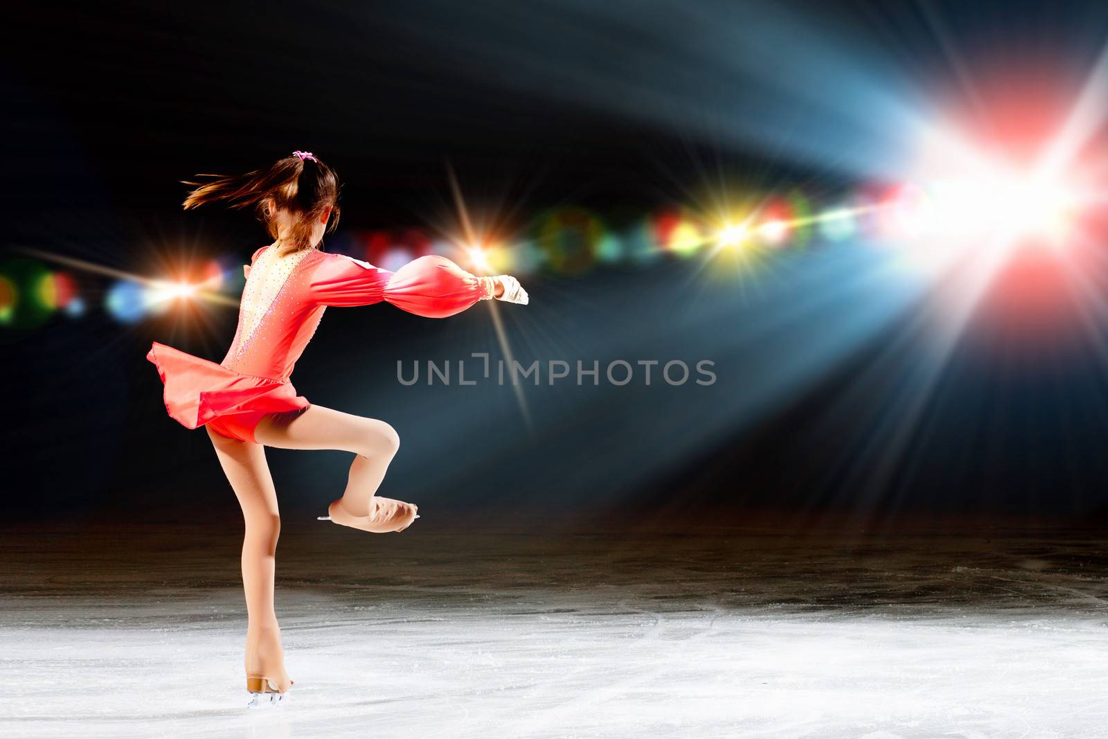 Little girl figure skating by sergey_nivens