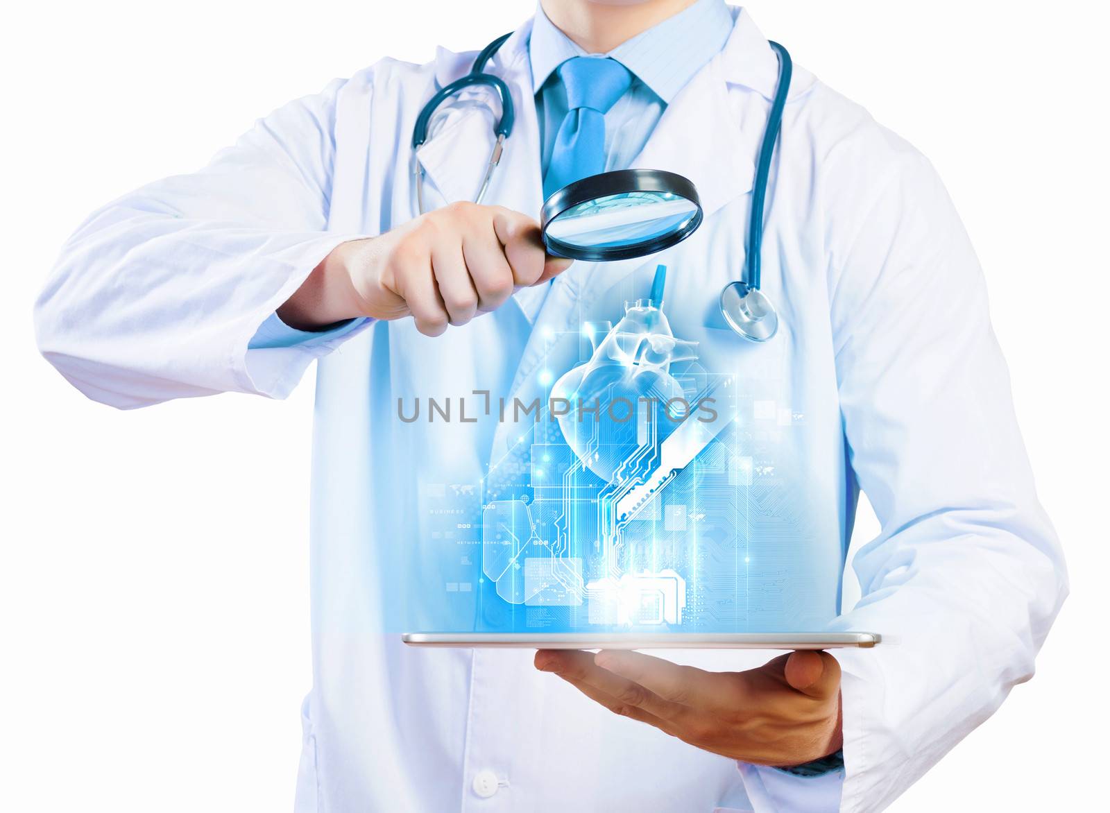 Doctor holding tablet pc by sergey_nivens