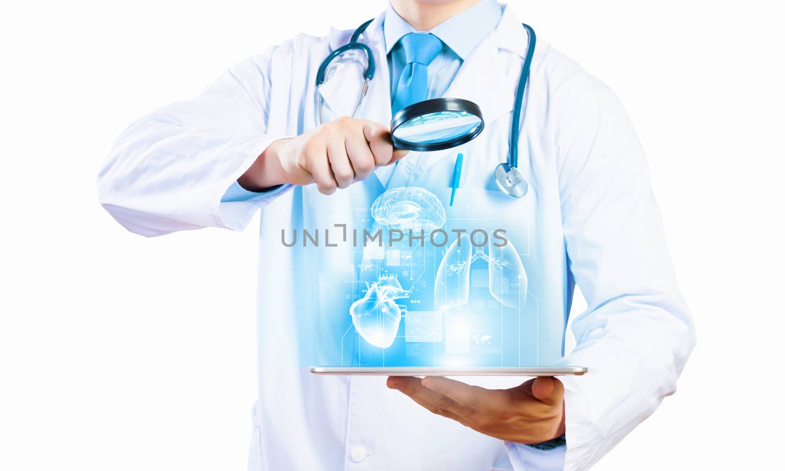 Doctor holding tablet pc by sergey_nivens