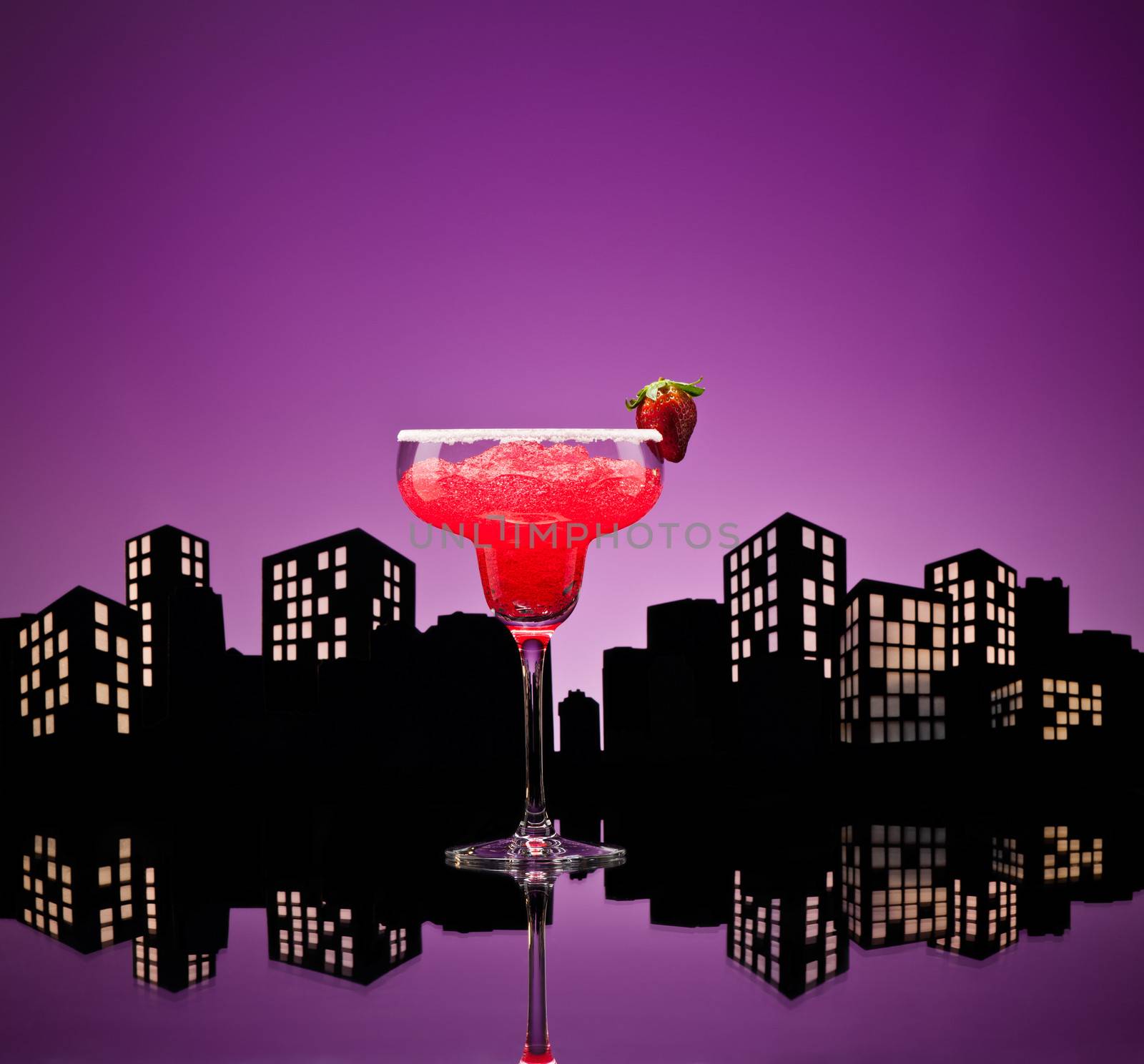 Metropolis strawberry Margarita cocktail by 3523Studio