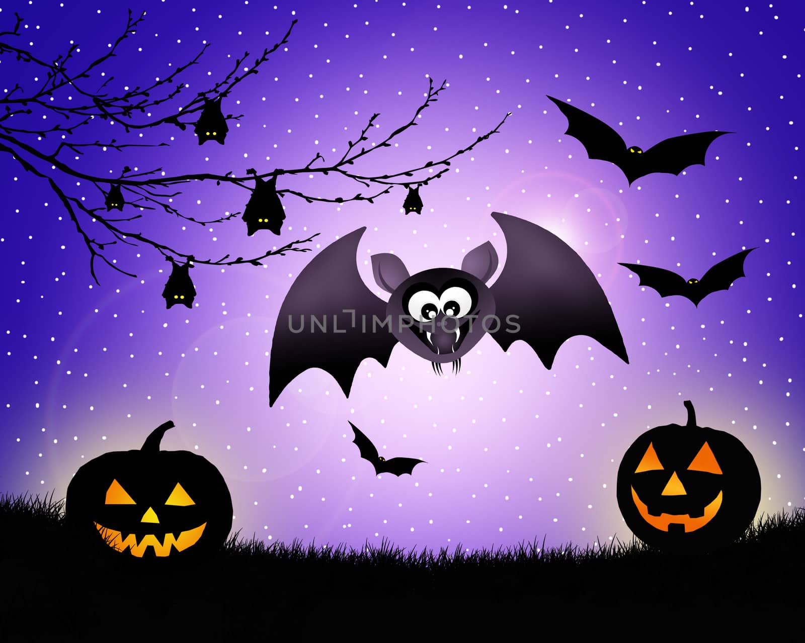 Bat cartoon of Halloween