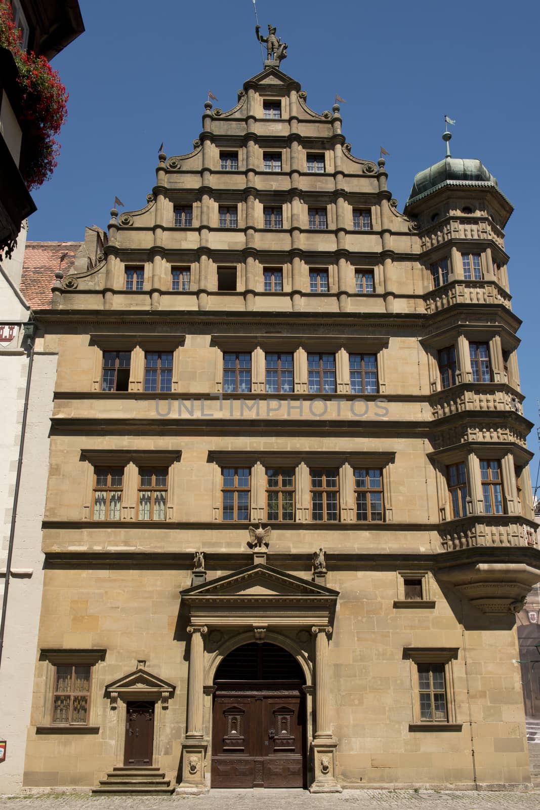 The town hall  of the medieval town of Rothenburg ob der Tauber in Bavaria