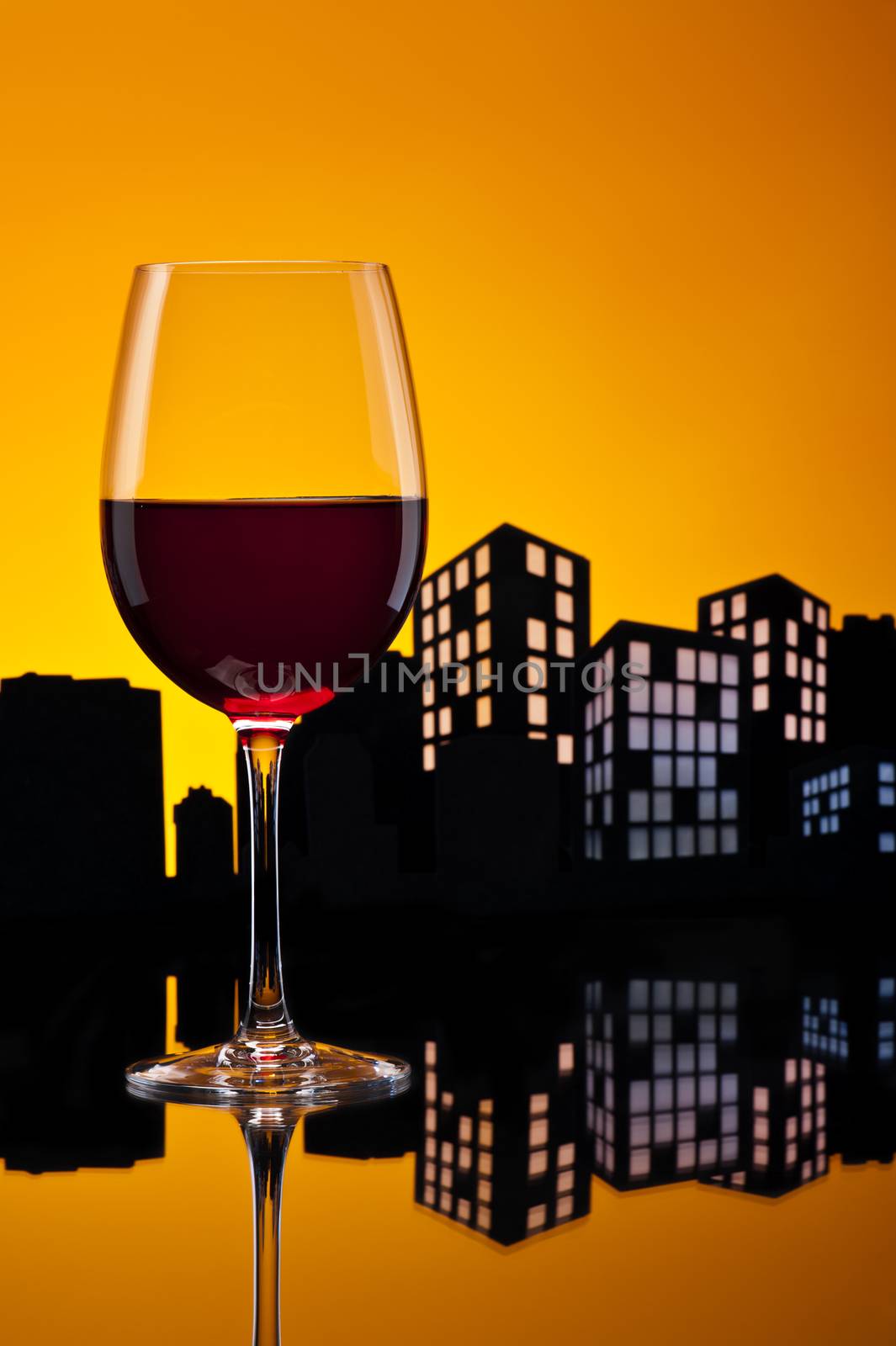 Metropolis Red Wine in city skyline setting