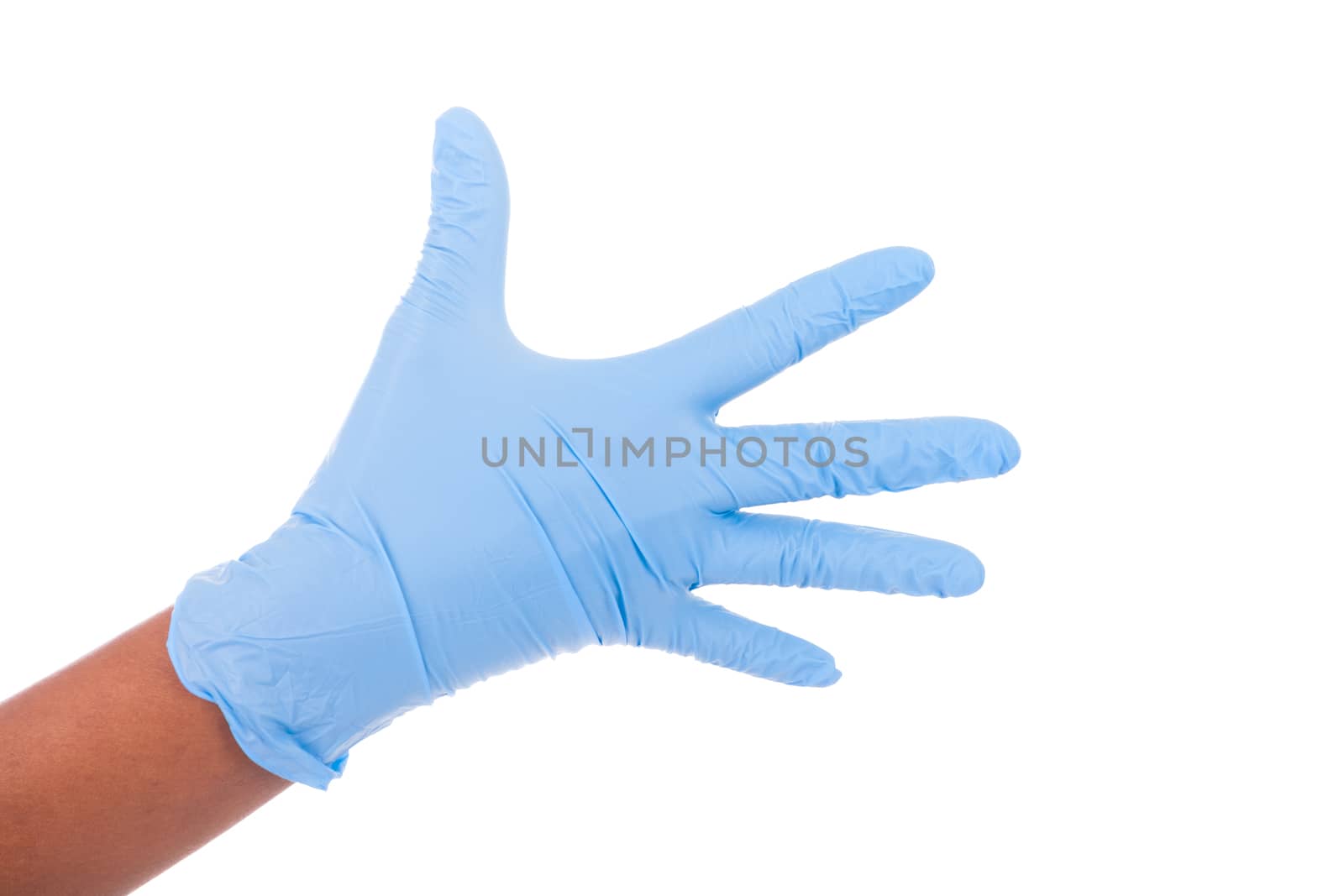 african american doctor with gloves isolated