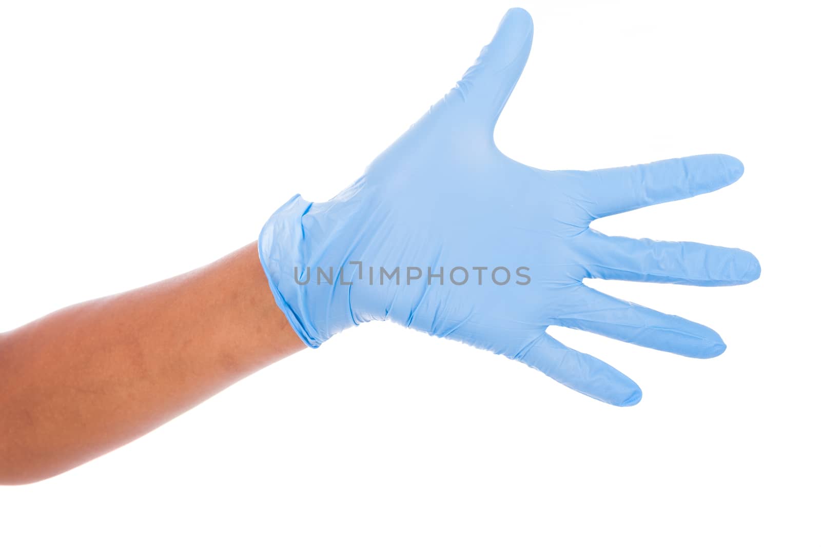 african american doctor with gloves isolated