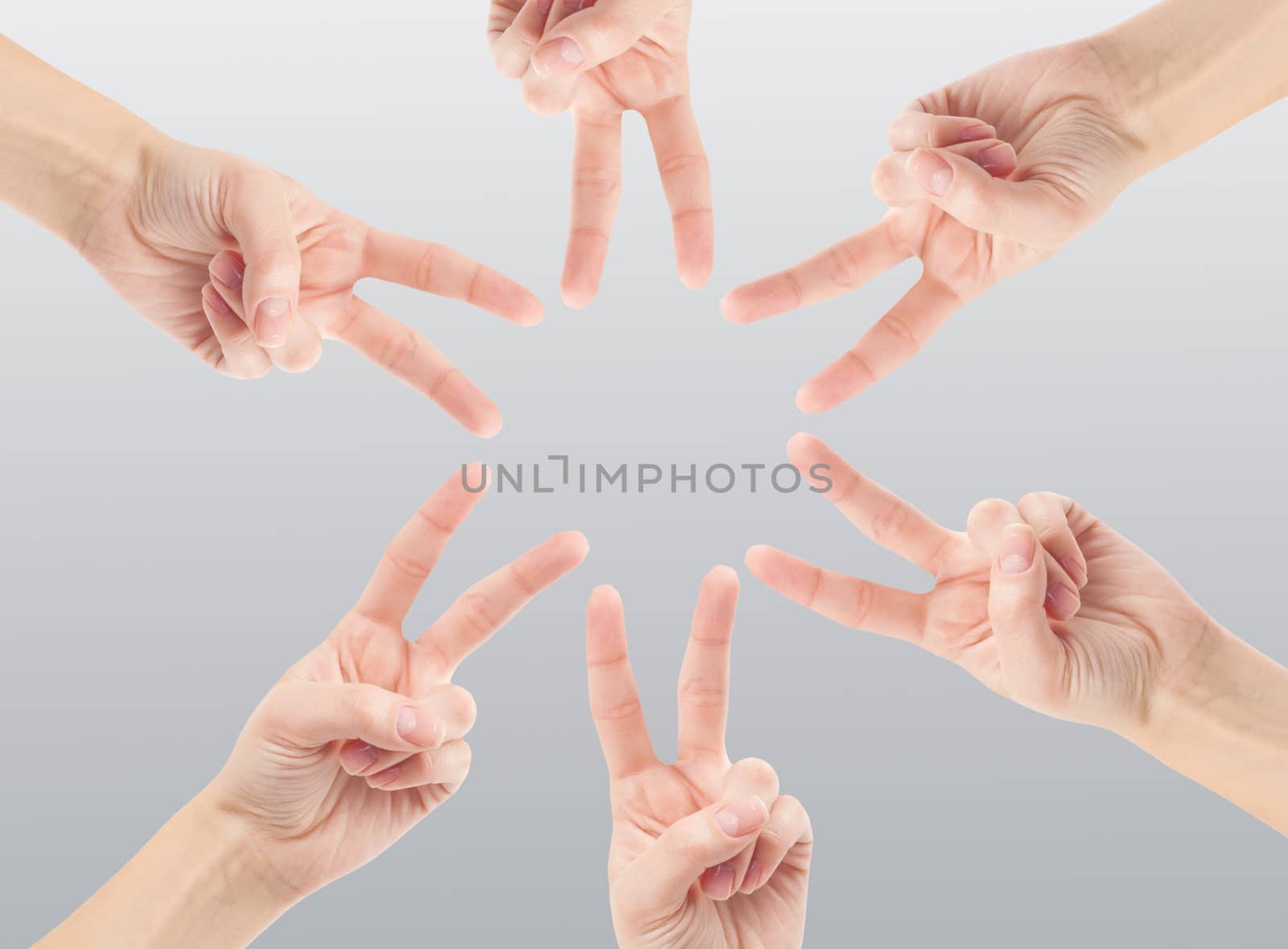 Hands of teamwork , forming the star shape by oly5